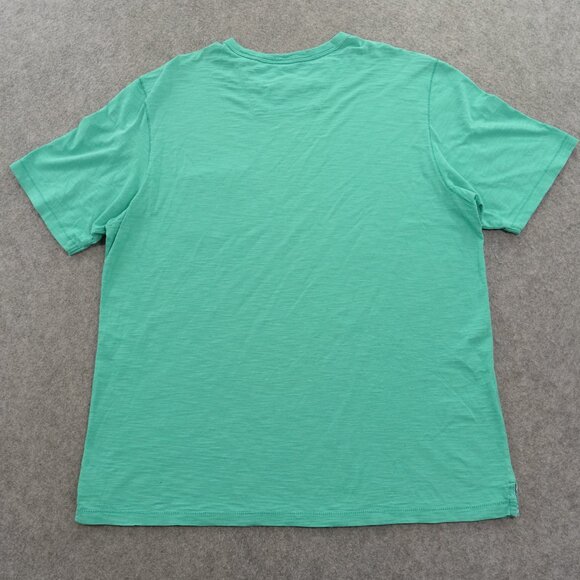 Tommy Bahama Shirt Mens Large Green Crew Neck Short Sleeve Logo Pocket - Picture 4 of 14